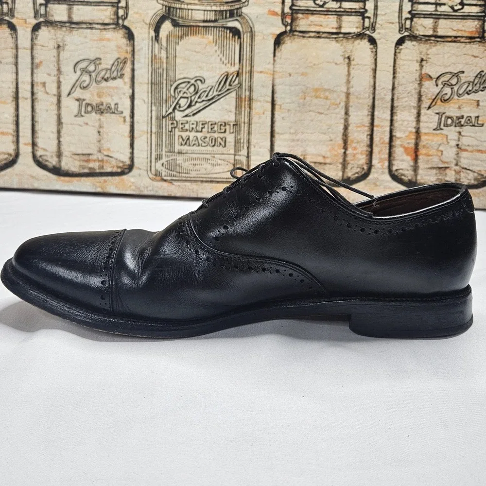 Allen Edmonds Fifth Avenue Black Leather Cap Toe Oxfords Mens 10D Made USA Shoes